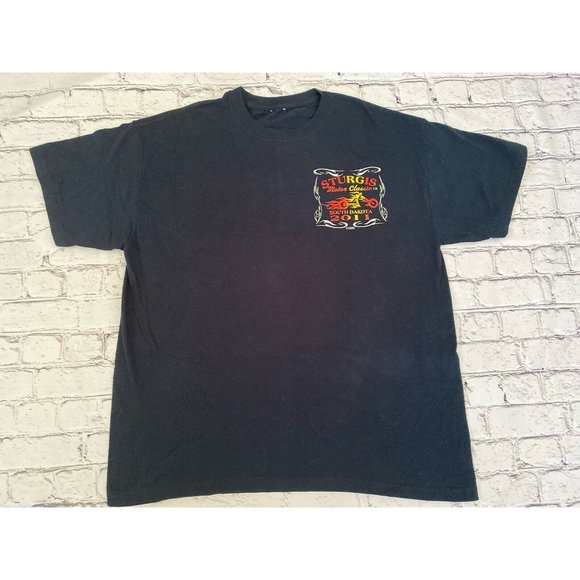 Sturgis Motor Classic South Dakota 2011 Navy Blue T Shirt Men's L Oldest Biggest - Picture 10 of 10